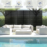 FENCY Metal Privacy Screen with Stand 72" H×44" W Outdoor Freestanding Privacy Panels,