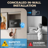 ANBEGE Biometric Safe Box, 0.44 Cu Ft Fingerprint Safe with Keypad & Key Access, Hidden Security Safe for Cash, Jewelry & Valuables, Home, Office, College Dorm