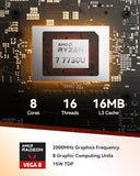 GEEKOM A5 Mini PC Ryzen 7 7730U(Upgraded 7430U/5825U), 16GB RAM 512GB SSD