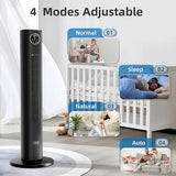 Antarctic Star Tower Fan Portable Floor Fans 85°Oscillating Fan Quiet Cooling 12H Timer Remote Control Standing Bladeless Electric 3 Wind Speeds 4 Modes Bedroom Office,36 inch, Black