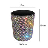 ihreesy Bling Car Garbage Trash Can,Glitter Diamond Trash Container