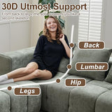 119" Boneless Couch, Cloud Sectional Couch with Deep Seat