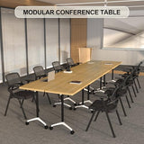 Folding Conference Table, 6 Pack Foldable Rolling Conference Room Tables