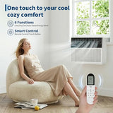 Garvee 8000 BTU u-Shaped Window Air Conditioner, Cools 350 Sq ft, Ultra Quiet with Open Window Flexibility, Remote Control, Ideal for Bedroom & Living Room