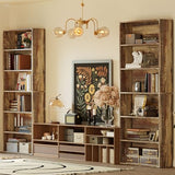 IRONCK Bookshelves and Bookcases Set of 2 Floor Standing 6 Tiers Display Storage Shelves 70 in Tall Bookcase, Bed Room