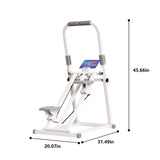 Foldable Stair Stepper Exercise Machine with Handlebar, Adjustable Resistance Quiet Climber with Timer & Phone Holder, Cardio Fitness Equipment for Home Gym, White UUU