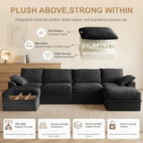 142" Upgraded Boneless Couch with Storage, Modular Sectional Couches for Living Room