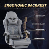 Gamtimer Gaming Chair, 400 lbs Adult Chair, High Back Computer Chair with Footrest and Linked Armrests, (Grey)