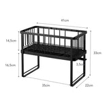 YAMAZAKI Home Tower Two-Tier Adjustable Dish Drainer Rack, Compact Drying Rack with Hooks, Utensils Holder - Steel -