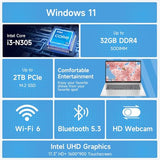 Laptop for Home, Students, Business, Lifetime Office 365 for The Web, 17.3" Touchscreen, 8-Cores Intel CPU, w/Copilot