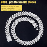 Ucciyo VVSI 20MM Moissanite Chain For Men Luxury Cuban Link Chain