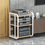 Modern 5-Tier AV Cabinet - Slish Sto Unit for Video Games, Record Players & Ma Devices - Multi-Functal nd for Living Room & Entertainment Center - White h