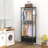 VyGrow Clothes Rack, Clothing Rack for Hanging Clothes, 4 Tiers Adjustable Closet Organizer | Load 445lbs | 23" L x 13.18" W x 78.74" H | Black
