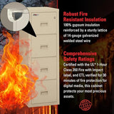 FireKing Turtle Vertical 4 Drawer Legal and Letter Fire Safe File Cabinet with Key Lock