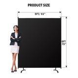 Room Divider Panel, 100% Blackout Privacy Screens with Wider Feet, 5 Ft Portable Room Partition for Room Separator