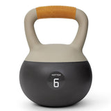 YOTTOY Soft Kettlebell with Leather Handle – Anti-Slip Sweat-Absorbing Grip, Home Gym Kettlebell Weights for Strength Training (White, 6 LB)
