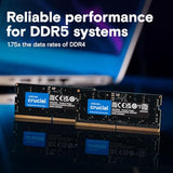 Crucial 64GB DDR5 RAM Kit (2x32GB), 4800MHz CL40 Laptop Memory - SODIMM 262-Pin
