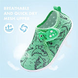 JOINFREE Boys Girls Water Shoes Lightweight Walking Athletic Slip on Sneakers for Kids Green Dinosaur 2-2.5 Years Toddler