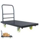 Heavy-Duty Platform Truck, 2500 LBS Steel Flatbed Cart, 47" L X 24" W X 32" H Flat Dollies, Hand Trucks with 5" Nylon Casters