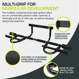 ProsourceFit Multi-Grip Chin-Up/Pull-Up Bar, Heavy Duty Doorway Trainer for Home Gym