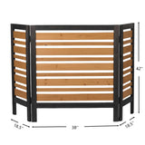 Outdoor AC Fence Screen, 3 Panel Wood Privacy Fence 38 x 42 Inch
