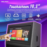 Dolphin KB-18R All-in-One Karaoke Sound System – 18.5” Touchscreen, 18” Woofer, Bluetooth, Android 12, UHF Mic, Rechargeable Battery