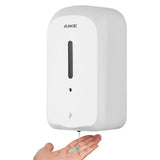 AIKE 33.8oz Automatic Wall Mount Liquid Soap Dispenser with Commercial ABS Construction, Model AK1226S(White)