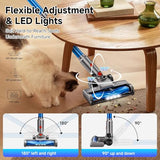 fenhua Cordless Vacuum Cleaner, Powerful Stick Vacuum Cleaner for Home with Rechargeable Battery, 6-in-1 Lightweight Handheld Vacuum, 45 Mins Runtime for Hardfloor & Carpets Pet Hair (Blue)