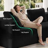 Novilla 141" Modular Sectional Sofa, U Shape Family Size Sectional Couch, Modern Cloud Design with Smarts Coil® Support