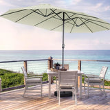AONETOZ 12 Ribs Umbrella Canopy Replacement for 15ft Double-Sided Patio Umbrella, Frame NOT Included,Cream White