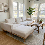 Minimalist Modular Sectional Sofa for Living Room, Wide & Deep Seat Convertible Furniture Set with Metal Frame and Movable Covers
