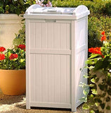 Trash Hideaway 33 Gallon Resin Outdoor Commercial Garbage Container with Lid for Backyard