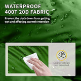 BUERTS Down Sleeping Bag for Adult Backpacking Trips, 620FP, Cold Weather Sleeping Bag, 20°F, 40°F, 60°F. Mummy-Style for Hiking, Camping, and Mountaineering. Compact (10℉ to 23℉, Green)