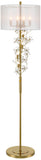 Possini Euro Design Vivant Modern Glam Luxury 71 1/2" Tall Standing Floor Lamp Large 8-Light Crystal Spray LED Dimmable Metal Soft Gold Finish Living Room Bedroom House Reading Office Home Décor