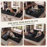 96" Sectional Couches for Living Room Cloud Couch Sofa with L-Shape