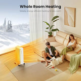 Portable Electric Radiator Heater, Space Oil Filled Heaters with 3 Heat Settings, Adjustable Thermostat, Overheat & Tip-Over Protection For Indoor Use,1500W (White)