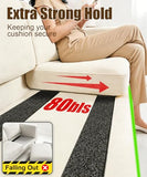 PHIXBEAR 4in Upgraded Industrial-Strength Hook and Loop Tape for Sofa Cushions, Extra-Wide Heavy-Duty Self-Adhesive Strips, Keeps Couch Cushions Securely in Place, Indoor & Outdoor Use, Black 7ft