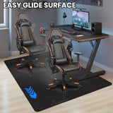 Black Chair Mat for Hardwood Floor, 58 x 84 Inch Plastic Floor Protector, 5'×7' Area Rug for Dining Room