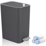 rejomiik Small Bathroom Trash Can with Lid, 3.2 Gallon Step Garbage Can with Handle
