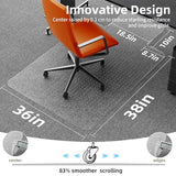 Office Chair Mat for Carpet, 36"x48" Clear Floor Mats with Lip, Computer Desk Floor Mat - PVC Plastic Rug Carpet Protector Mat