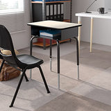 Flash Furniture Metal Student Desk with Open Book Box, Gray, 5-Pack