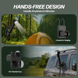 IGRL Portable Shower for Camping, Powerful 10L/Min Water Flow, Rechargeable Shower Pump with Bath Sponge, 4 Spray Modes, IPX8 Waterproof, 7800mAh Battery, Ideal for Hiking, Travel, Car Wash, Pet