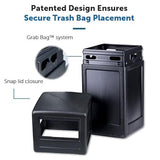 Commercial Zone-73290199 PolyTec 42 Gallon Square Waste Container with Dome Lid Color: Black