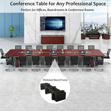 15FT Large Conference Table, 16-18 Person Rectangular Office Meeting Table