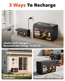 12V 100Ah LiFePO4 Battery, BCI Group 31 Deep Cycle Battery, 2 Pack