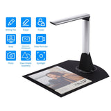 QERTYHJK Portable Document Camera Scanner High Speed 5MP Max A4 Size Book with LED Support 7 Languages for Office