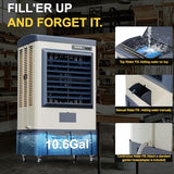Landeagle 40″ Swamp Cooler Air Conditioner, 4800CFM Portable Evaporative Coolers with 10.6 Gal Tank,120°Oscillation, Outdoor Cooling Fan with Continuous Auto Fill for Patio Garage Industry Commercial