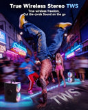 YIER Party Bluetooth Speaker:80W Peak Large Stereo Sound for Outdoor,Deep Bass,TWS,Loud with Lights,Portabe Wireless Big Speakers with Long Playtime,House,Projector,Movie