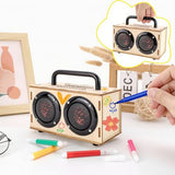 DIY Bluetooth Speaker Kit with Black Metal Handle - STEM Projects for Kids & Adults Age 8-12, Build Portable Speaker with LED Light, Science Experiment Electronics Set, Birthday Gifts for Boys & Girls