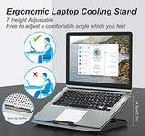 Laptop Cooling Pad, Laptop Cooler Stand with 7 Height Adjustable